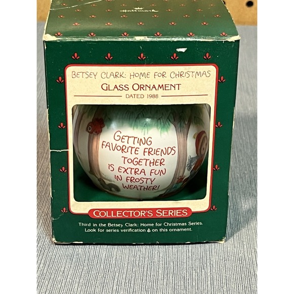 Ornament Xmas Holiday Betsey Clark Home For Christmas Glass Collector's Hallmark - Picture 1 of 5